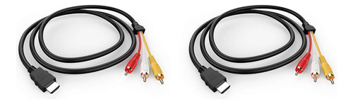 2 Cables Compatibles Con Rca, 1080p, 5 Pies, Compatible Con