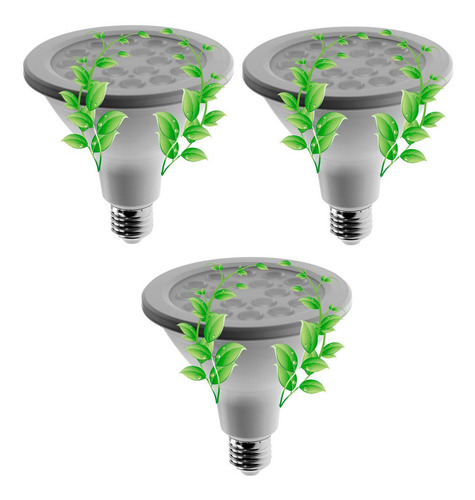  Lampara Led Indoor Grow Cultivo Extra Potente 18w Pack X 3