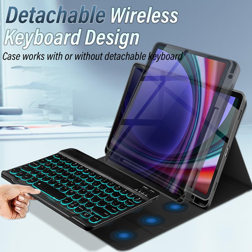 Funda Teclado Retroiluminada Samsung Galaxy Tab S10 Fe/s9 Fe Color