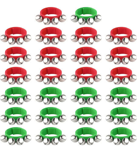 26 Pulseras De Muñequera De Navidad, Campanas De Cascabel, C