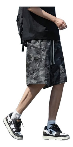 Pantalones Cortos De Camuflaje Para Hombre, Rectos Y Delgado