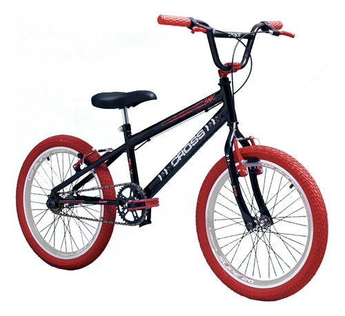 Bicicleta Aro 20 Bmx Cross Freestyle Aero P Cor Preto Com Vermelho