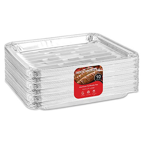 Disposable Aluminum Foil Broiler Pans 10 Pack Broiler D...