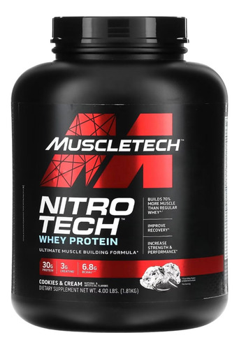 Nitro Tech Whey Protein 4 Lb - Unidad a $284000