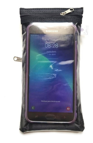 Imagem 5 de 5 de Capinha Porta Celular Com Visor E Bolsinho Atrás Para Cartão