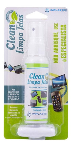 Limpa Telas Clean C/ Flanela Implastec 60ml