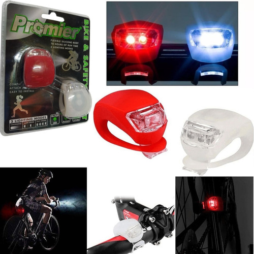 Combo Faro Delantero Y Trasero 5 Led Para Bicicleta S7