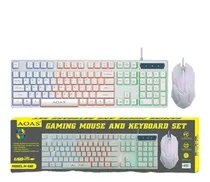 Comprar Kit Gamer Aoas Teclado Y Mouse Retroiluminado Rgb Blanco Rgb
