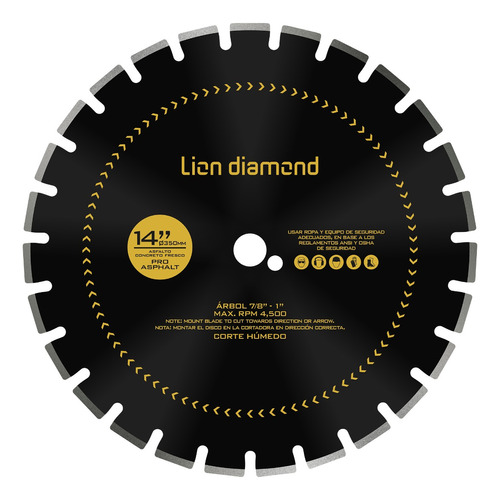 Disco Diamantado Lion Diamond Pro Asphalt 14 Pulgadas