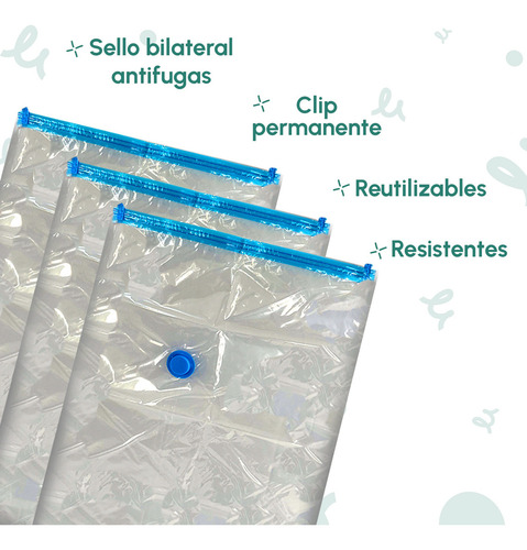 8 Piezas Bolsas De Almacenamiento De Vacío Con Bomba Manual