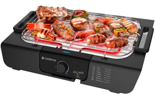 Churrasqueira Elétrica Cadence Grill Menu 1800w Grl810 Preto