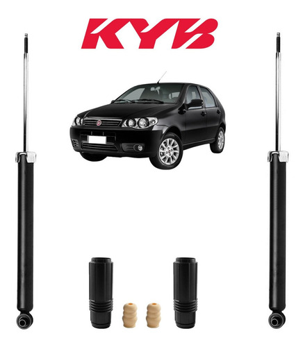 Conjunto 2 Amortecedor Kayaba Fiat Palio Traseiro + Batentes