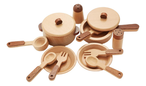 Set Ollas Cocina De Madera Montessori Para Niños