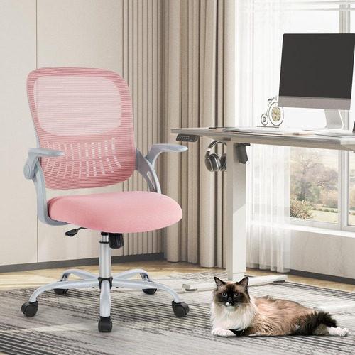 Sweetcrispy Silla De Escritorio Para Computadora De Oficina. Color Rosado