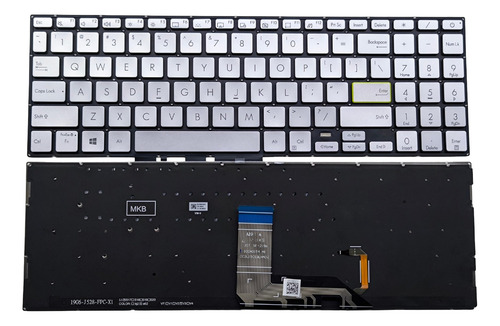 Teclado Asus Vivobook K513e K513ea K513ep Con Retroiluminado Gris Inglés Us