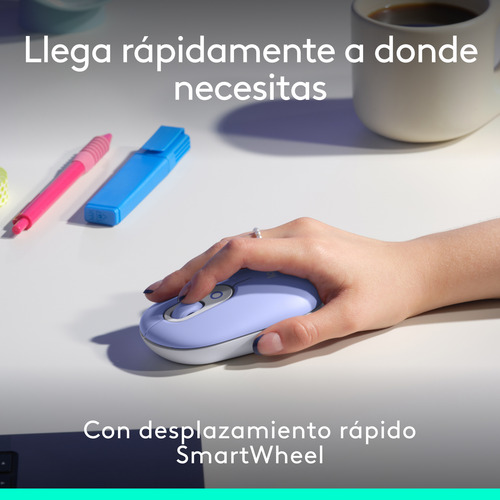 Kit Teclado Y Mouse Logitech Pop Icon, Español, Lila