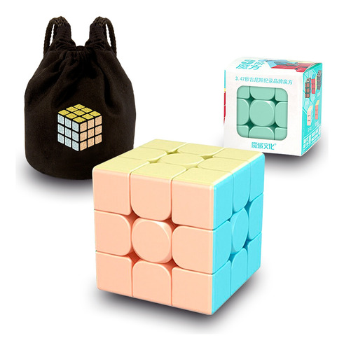 Cubo Rubik Moyu 3x3 Meilong 3 Macaron Stickerless + Estuche