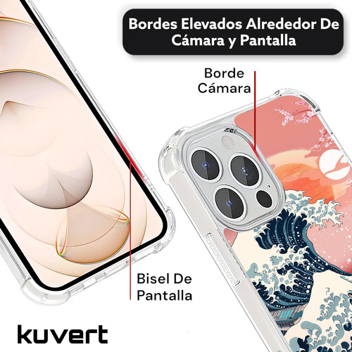 Funda La Gran Ola Rosa Para Samsung Galaxy Varios Antigolpes