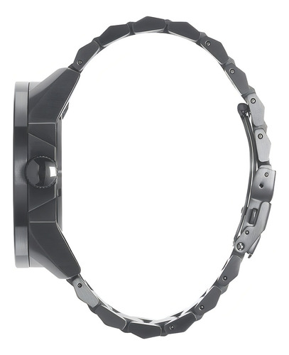 Reloj Nixon Corporal Ss Matte Black Matte Gunmetal Hombre Malla Plateado Bisel Negro Fondo Negro