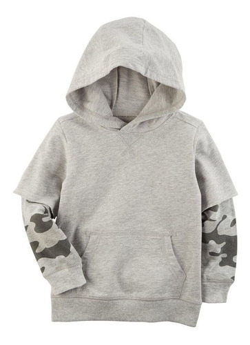 Buzo Con Capucha Carters Gris Talle 5 Años Camuflado