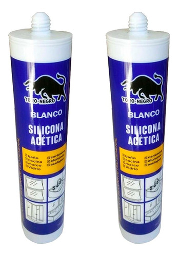 2 Silicona Blanca Acetica Sellante Tubo 280ml Uso General 