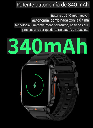 Smartwatch Senbono Militar L81b 1.96 Abs Plástico Bluetooth Blanco Hebilla Blanco Blanco