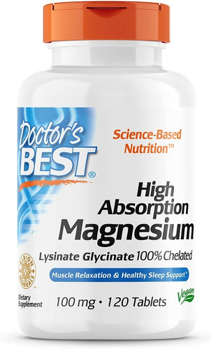 Magnesio Alta Absorción Glicinato Lisinato 100%quelado 120cv