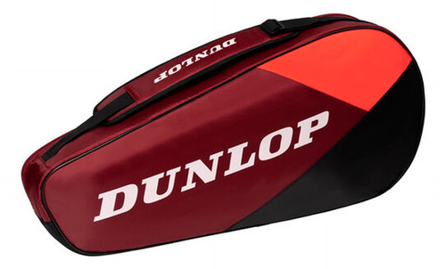 Bolso Tenis Raquetero Dunlop Cx Club 65 Litros P/ 3 Raquetas Rojo/negro