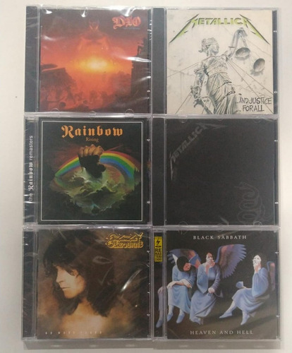 Kit 6 Cds Metallica - Ozzy - Black Sabbath - Rainbow - Dio