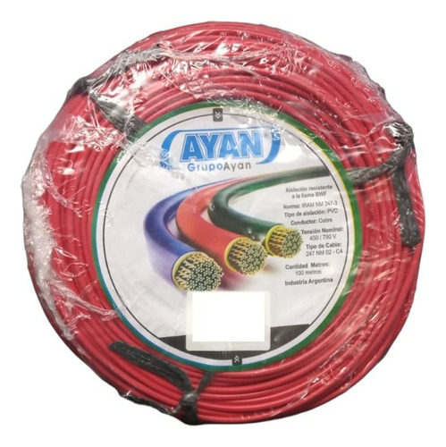 Cable Unipolar Normalizado Seccion 1.5mm2 Rollo Ayan 50mts