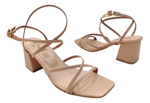 Sandalias tacon grueso alto sale