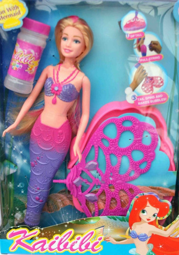 Muñeca Sirena Burbujas Mermaid Barbie Juguete Niña 