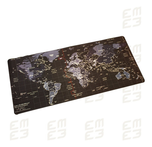 Imagen 4 de 6 de Mouse Pad Gamer Negro Mapa De Mundo 90cm X 40cm