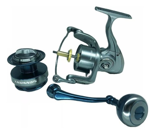 Carrete de pesca Thunnus 6500fd Wars 4. 1:1 Drag 30 kg, 10 rollos, color azul