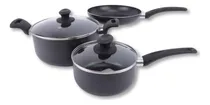 Comprar Bateria Cocina 3 Piezas Teflon Aluminio Sarten Cacerola Olla