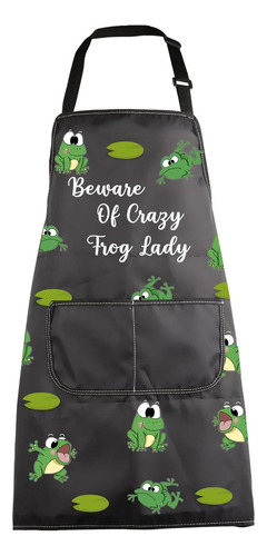 Delantal De Rana Beware Of Crazy Frog Lady - Delantal De