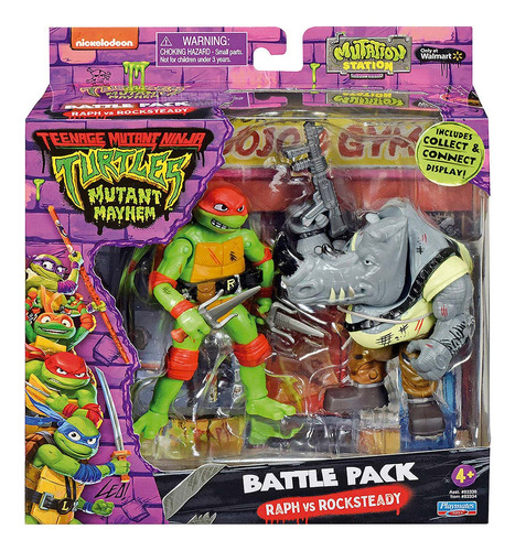 As Tartarugas Ninja - Pack 2 Bonecos - Raph Vs Rockstead