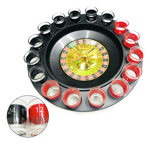 Juego De Copas De Vino Shot Ruleta Con 16 Agujeros Para Fies