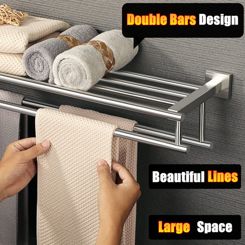 Toallero Alise , Con Barras Dobles Para Lavabo De Baño, Sop