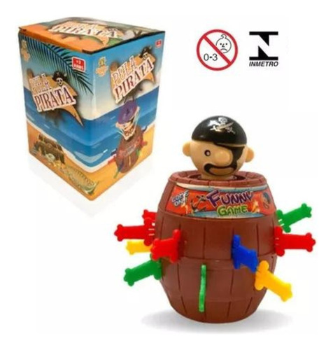Barril Pula Pirata Brinquedo Jogo Infantil Diversão Com Nota