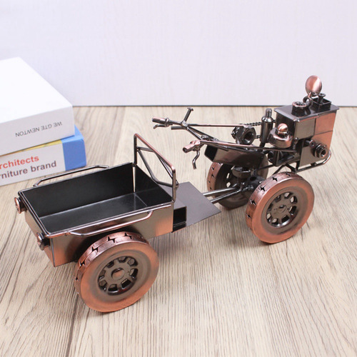 Adorno Retro De Tractor De Hierro Forjado, Modelo De Coche,