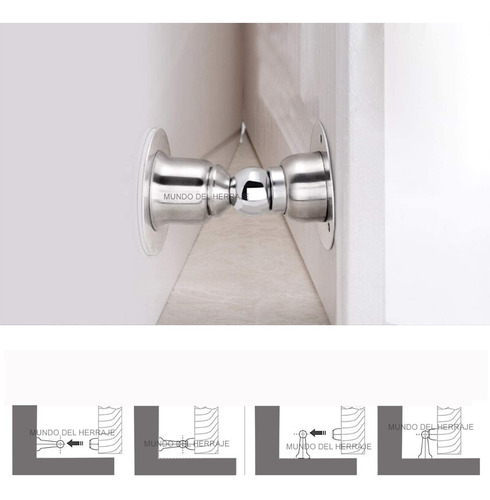 Tope Y Reten Magnetico De Piso /pared P/ Puerta. Acero Inox
