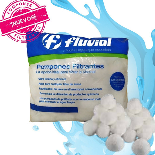 Limpieza Pileta: Pompones Filtrantes Filtro Fluvial 2 Bolsas