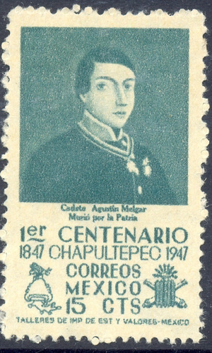 México 1947 Niños Héroes Agustín Melgar Estampilla Mlh