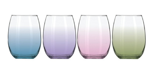 Vaso Vidrio 430 Ml Colores Stemless Crisa