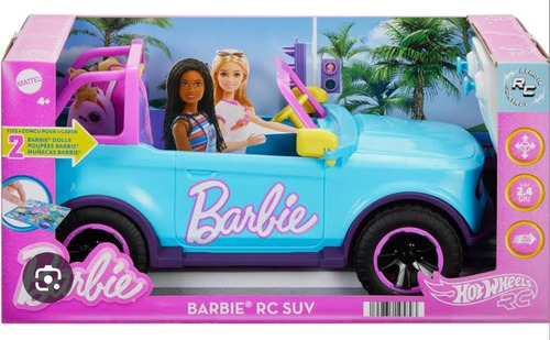 Camioneta De Juguete Hot Wheels Barbie Rc Suv Y Calcomanías