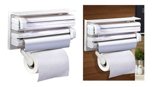 Imagen 5 de 10 de Triple Dispenser De Cocina Porta Rollo Papel Film Aluminio