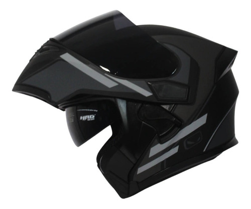 Imagen 3 de 6 de Casco Abatible Para Moto Hro 3400dv Inefable Gris Con Luz