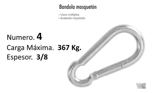 Bandola Mosqueton  (6 Pzs) Acero 3/8 Carga  8219 Lion Tools