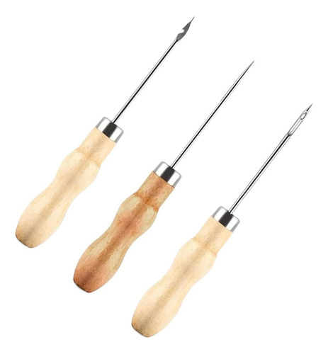 Nuevo 3x Punzón De Madera For Coser For Hacer Velas.